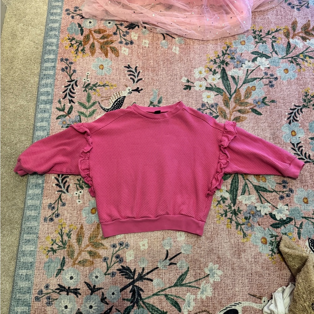 Tea Collection Fuchsia Ruffle Sweater